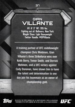 2014 Topps UFC Knockout - Gold #37 Gian Villante Back