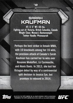 2014 Topps UFC Knockout - Gold #70 Sarah Kaufman Back