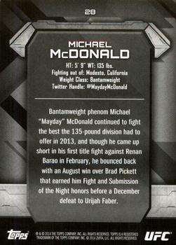 2014 Topps UFC Knockout - Green #28 Michael McDonald Back