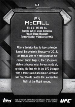 2014 Topps UFC Knockout - Green #54 Ian McCall Back