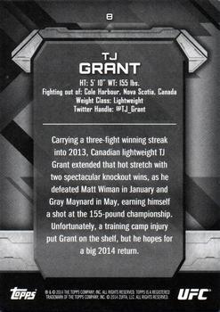 2014 Topps UFC Knockout - Red #8 TJ Grant Back