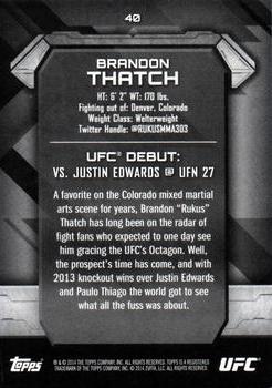 2014 Topps UFC Knockout - Red #40 Brandon Thatch Back