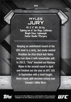 2014 Topps UFC Knockout - Red #44 Myles Jury Back