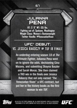 2014 Topps UFC Knockout - Red #67 Julianna Pena Back