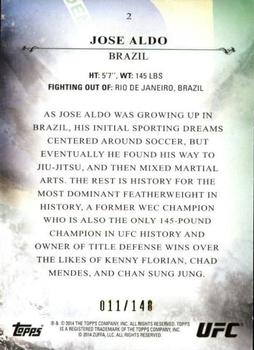 2014 Topps UFC Bloodlines #2 Jose Aldo Back