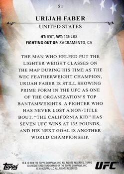2014 Topps UFC Bloodlines #51 Urijah Faber Back