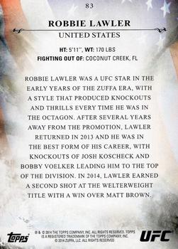 2014 Topps UFC Bloodlines #83 Robbie Lawler Back