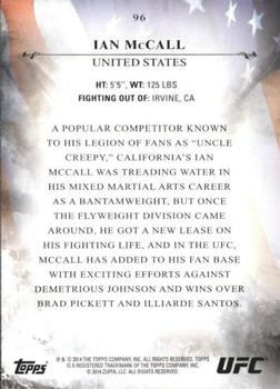 2014 Topps UFC Bloodlines #96 Ian McCall Back