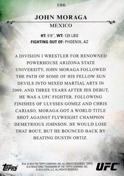 2014 Topps UFC Bloodlines #106 John Moraga Back
