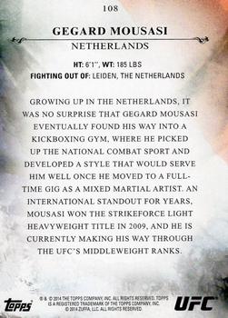 2014 Topps UFC Bloodlines #108 Gegard Mousasi Back