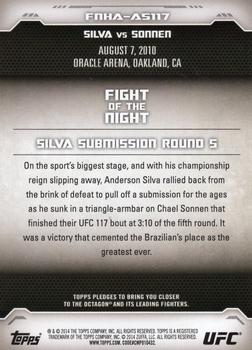 2014 Topps UFC Champions - Fight Night Highlights #FNH-AS117 Anderson Silva Back