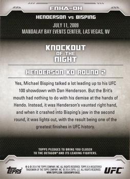 2014 Topps UFC Champions - Fight Night Highlights #FNH-DH Dan Henderson Back
