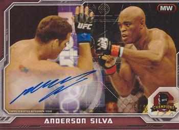 2014 Topps UFC Champions - Fighter Autographs Red #CFA-AS Anderson Silva Front