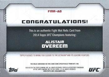 2014 Topps UFC Champions - Fighter Mat Relics Gold #FMR-AO Alistair Overeem Back