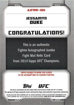 2014 Topps UFC Champions - Jumbo Fight Mat Autographs #AJFMR-JDU Jessamyn Duke Back
