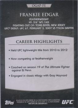 2014 Topps UFC Champions - Octagon Greats #OGAP-FE Frankie Edgar Back