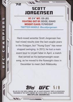 2014 Topps UFC Champions - Red #72 Scott Jorgensen Back