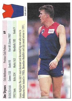 69 1993 Select Base Card Jim STYNES Melbourne 