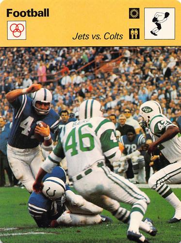 1977-79 Sportscaster Series 1 #01-20 Jets vs Colts Front