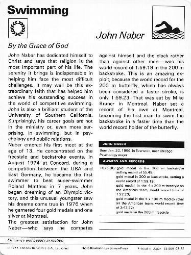 1977-79 Sportscaster Series 2 #02-22 John Naber Back