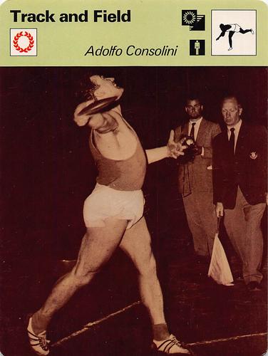 1977-79 Sportscaster Series 3 #03-02 Adolfo Consolini Front