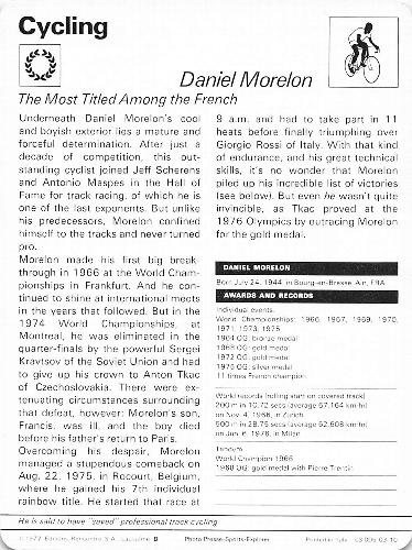 1977-79 Sportscaster Series 3 #03-10 Daniel Morelon Back