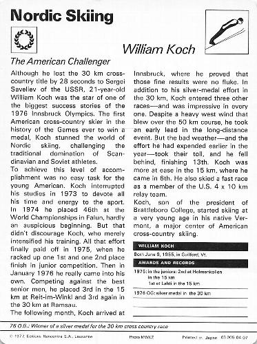 1977-79 Sportscaster Series 4 #04-07 William Koch Back