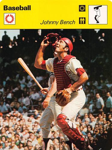 1977-79 Sportscaster Series 4 #04-22 Johnny Bench Front