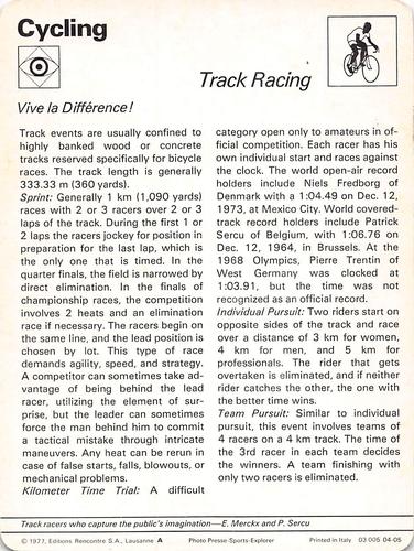 1977-79 Sportscaster Series 4 #04-05 Track Racing Back