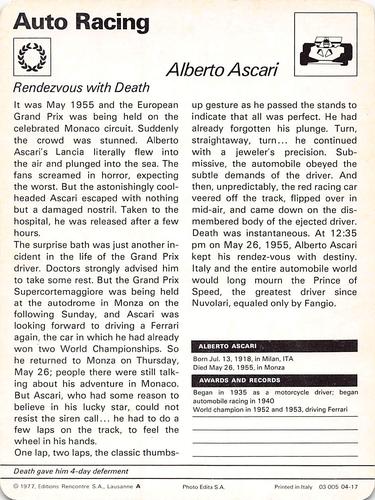 1977-79 Sportscaster Series 4 #04-17 Alberto Ascari Back