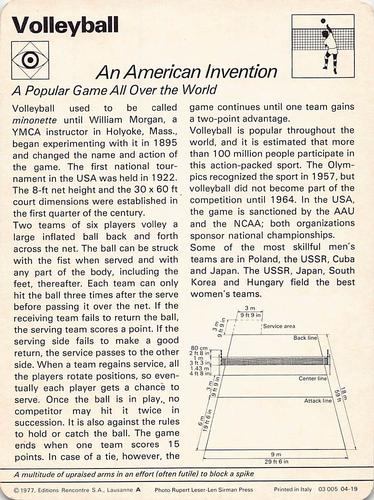 1977-79 Sportscaster Series 4 #04-19 An American Invention Back