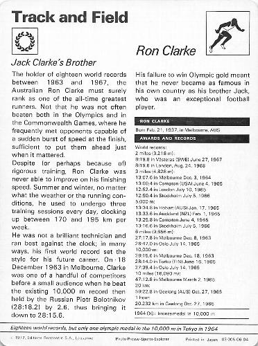 1977-79 Sportscaster Series 6 #06-04 Ron Clarke Back