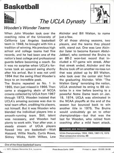 1977-79 Sportscaster Series 6 #06-08 The UCLA Dynasty Back
