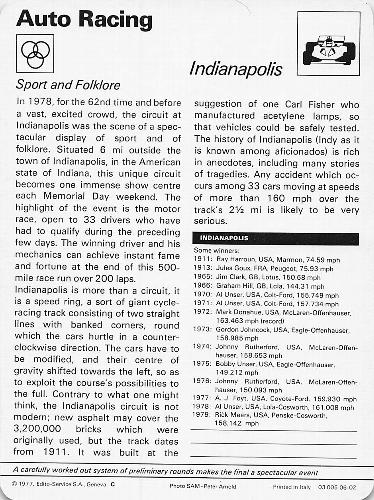 1977-79 Sportscaster Series 6 #06-02 Indianapolis Back