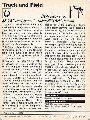 1977-79 Sportscaster Series 10 #10-17 Bob Beamon Back