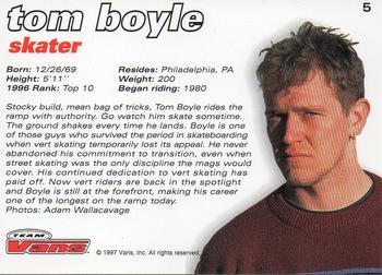 1997 Vans Team Vans #5 Tom Boyle Back