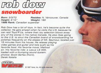 1997 Vans Team Vans #16 Rob Dow Back