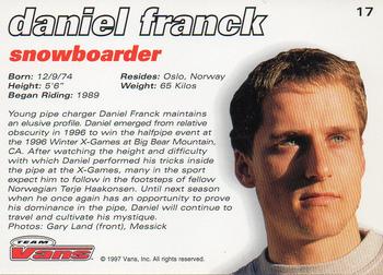 1997 Vans Team Vans #17 Daniel Franck Back