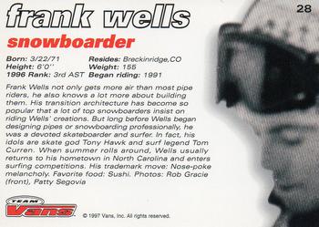 1997 Vans Team Vans #28 Frank Wells Back