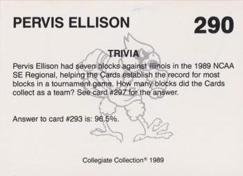 1989-90 Collegiate Collection Louisville Cardinals #290B Pervis Ellison Back