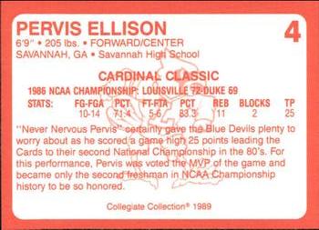 1989-90 Collegiate Collection Louisville Cardinals #4 Pervis Ellison Back