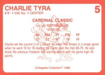 1989-90 Collegiate Collection Louisville Cardinals #5 Charlie Tyra Back