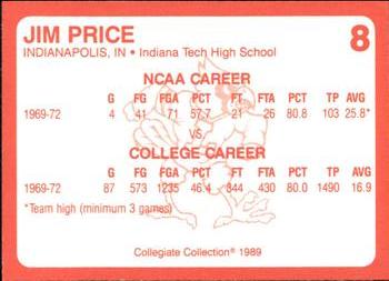 1989-90 Collegiate Collection Louisville Cardinals #8 Jim Price Back