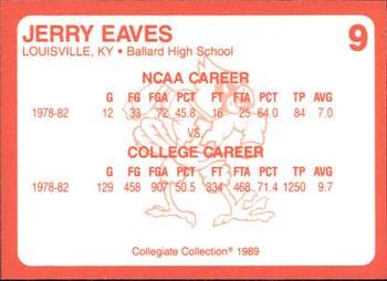 1989-90 Collegiate Collection Louisville Cardinals #9 Jerry Eaves Back
