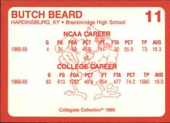 1989-90 Collegiate Collection Louisville Cardinals #11 Butch Beard Back