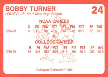 1989-90 Collegiate Collection Louisville Cardinals #24 Bobby Turner Back