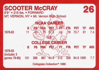 1989-90 Collegiate Collection Louisville Cardinals #26 Scooter McCray Back