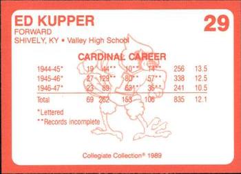 1989-90 Collegiate Collection Louisville Cardinals #29 Ed Kupper Back
