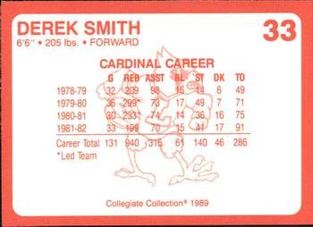 1989-90 Collegiate Collection Louisville Cardinals #33 Derek Smith Back