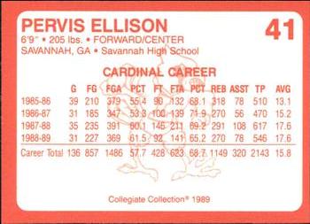 1989-90 Collegiate Collection Louisville Cardinals #41 Pervis Ellison Back